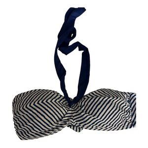 Lauren Ralph Lauren women’s bikini top neck tie and strapless. Blue white size 6